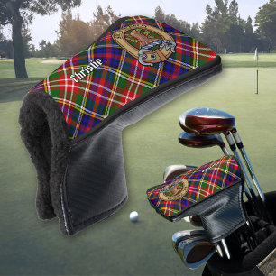 Clan Christie Crest over Tartan Golf Head Cover
