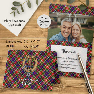 Clan Christie Crest over Tartan Invitation