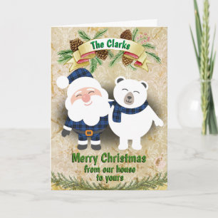 Clan Clark and Scottish Clergy Tartan Christmas Holiday Card