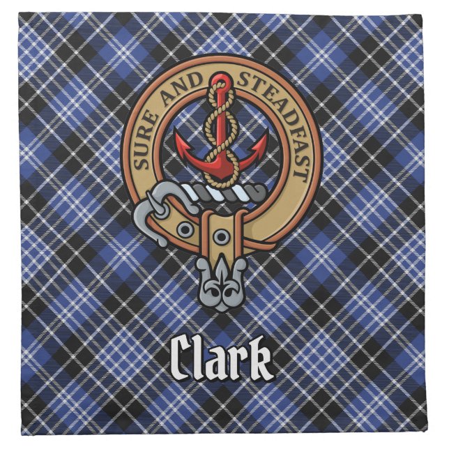 Clan Clark Crest Cloth Napkin (Front)