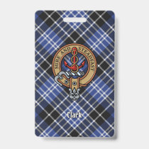 Clan Clark Crest over Tartan Badge