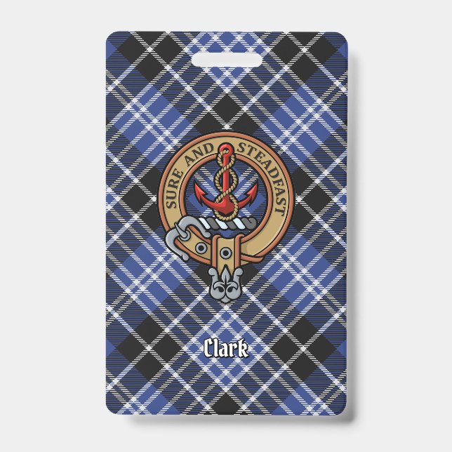 Clan Clark Crest over Tartan Badge (Front)