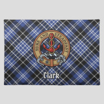 Clan Clark Crest over Tartan Cloth Placemat