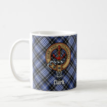 Clan Clark Crest over Tartan Coffee Mug