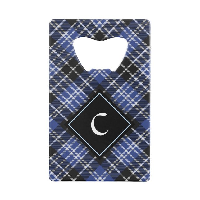 Clan Clark Crest over Tartan Credit Card Bottle Opener (Front)