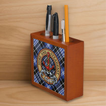Clan Clark Crest over Tartan Desk Organizer
