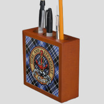 Clan Clark Crest over Tartan Desk Organizer