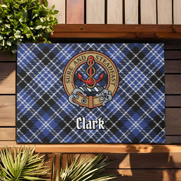 Clan Clark Crest over Tartan Doormat