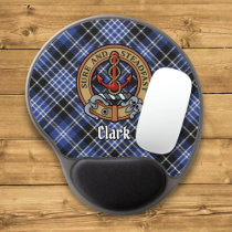 Clan Clark Crest over Tartan Gel Mouse Pad
