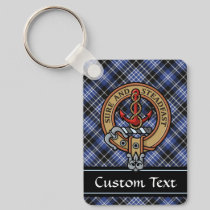 Clan Clark Crest over Tartan Keychain