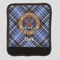 Clan Clark Crest over Tartan Luggage Handle Wrap