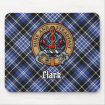 Clan Clark Crest over Tartan Mouse Pad