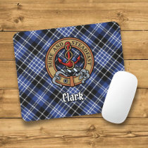 Clan Clark Crest over Tartan Mouse Pad