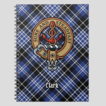 Clan Clark Crest over Tartan Notebook