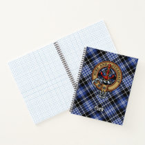 Clan Clark Crest over Tartan Notebook