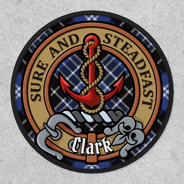 Clan Clark Crest over Tartan Patch (Front)