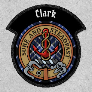 Clan Clark Crest over Tartan Patch