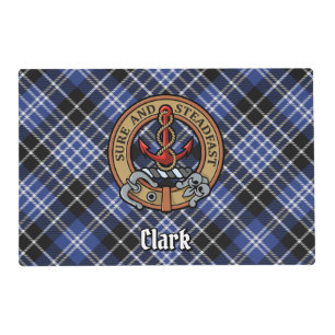 Clan Clark Crest over Tartan Placemat