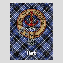 Clan Clark Crest over Tartan Poster