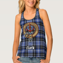 Clan Clark Crest over Tartan Tank Top