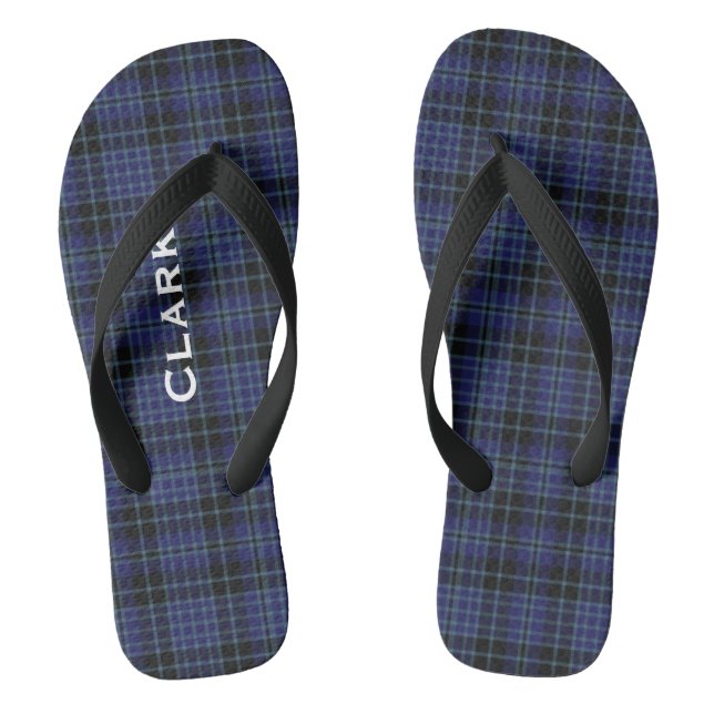 Clan Clark Plaid Personalized Flip Flops (Footbed)