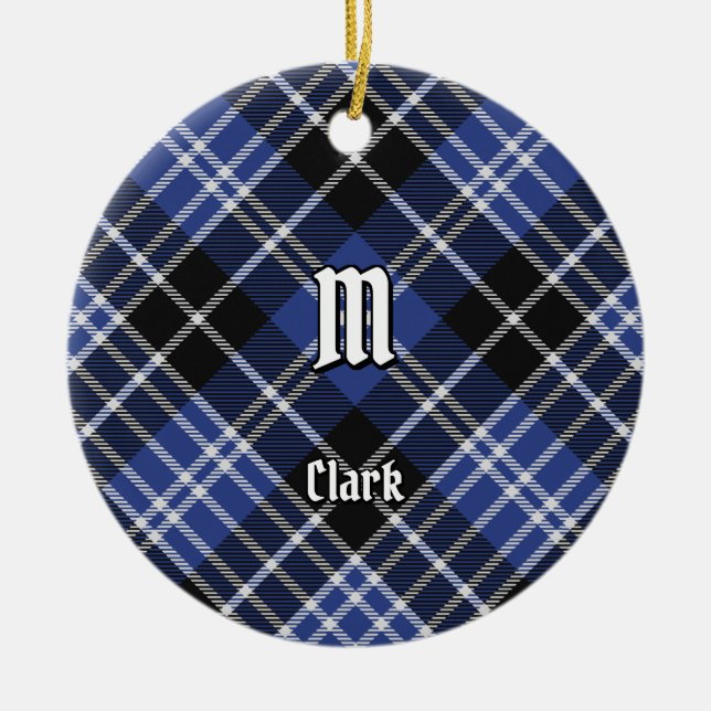 Clan Clark Tartan Ceramic Ornament (Front)