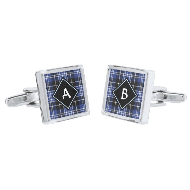 Clan Clark Tartan Cufflinks (Angled)