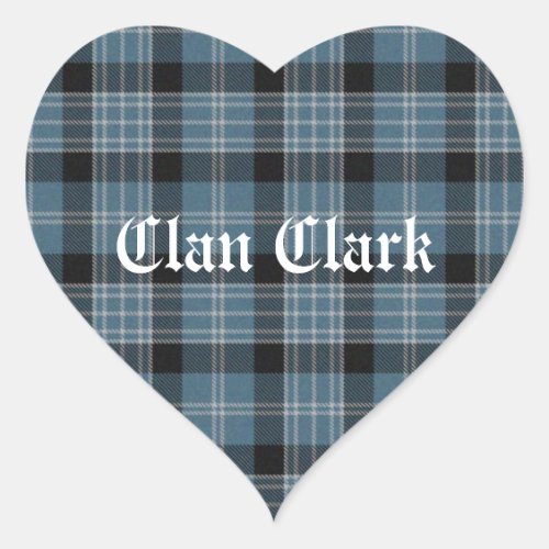 Clan Clark Tartan Heart Sticker