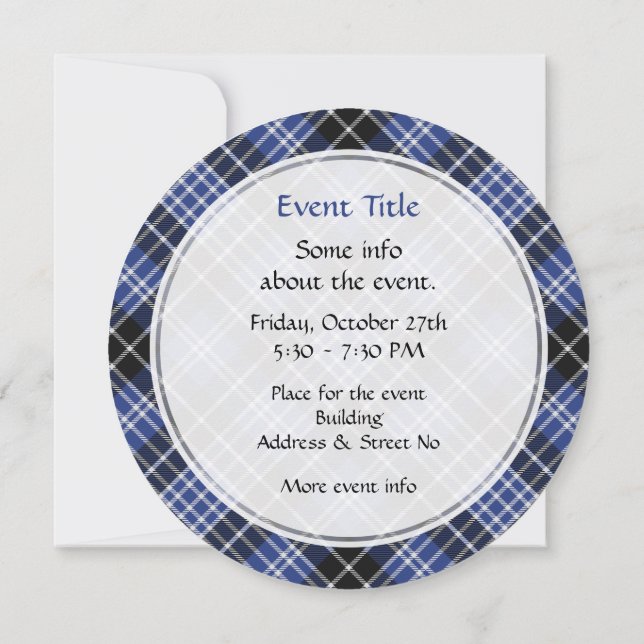 Clan Clark Tartan Invitation (Back)
