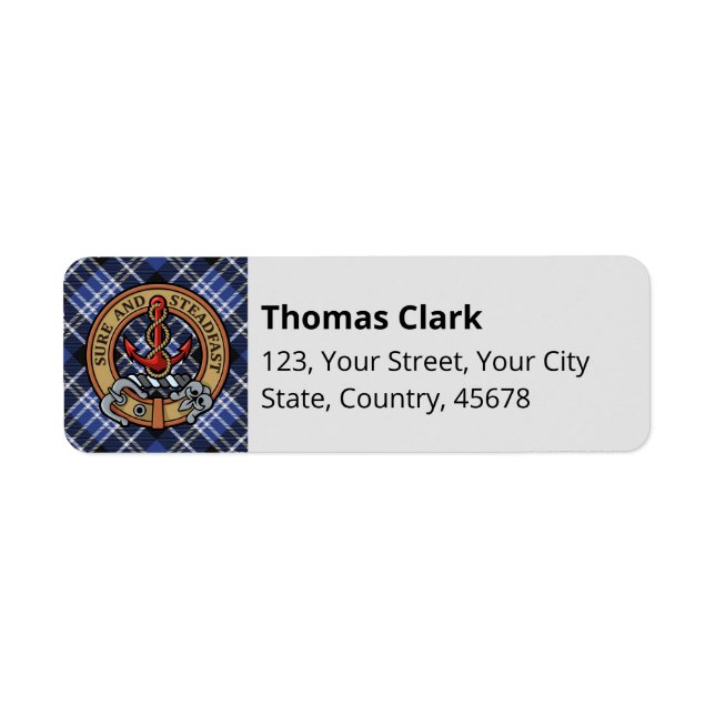 Clan Clark Tartan Label (Front)