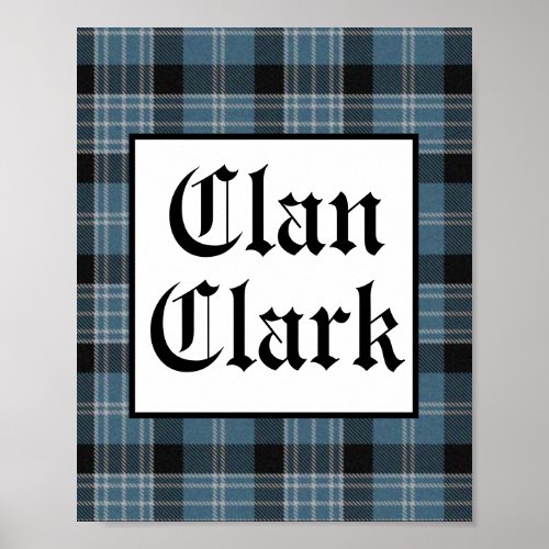 Clan Clark Tartan Square  Poster