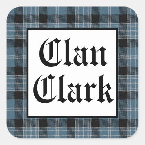 Clan Clark Tartan Square Sticker