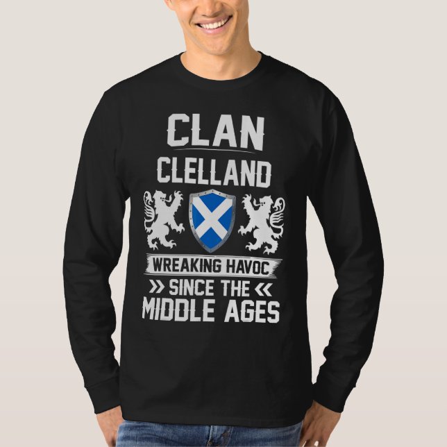 Clan Clelland Scottish Family Clan Scotland Wreaki T-Shirt (Front)