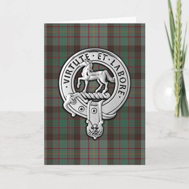 Clan Cochrane Crest & Hunting Tartan Card (Front)