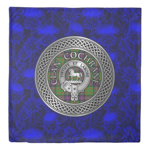 Clan Cochrane Crest  Tartan Knot Duvet Cover