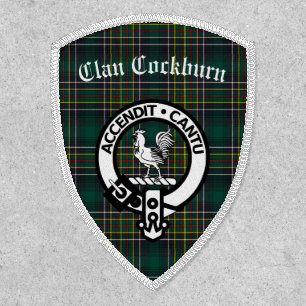Clan Cockburn Crest Badge and Tartan Iron On Patch