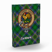 Clan Cockburn Crest over Tartan Acrylic Award