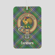 Clan Cockburn Crest over Tartan Air Freshener