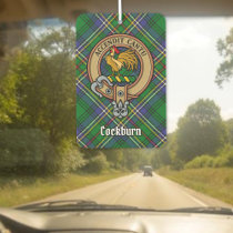 Clan Cockburn Crest over Tartan Air Freshener