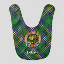 Clan Cockburn Crest over Tartan Baby Bib