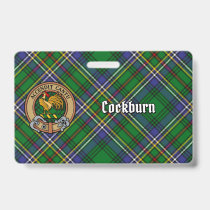 Clan Cockburn Crest over Tartan Badge