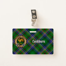 Clan Cockburn Crest over Tartan Badge