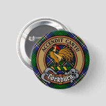 Clan Cockburn Crest over Tartan Button