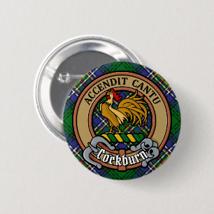 Clan Cockburn Crest over Tartan Button