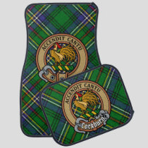 Clan Cockburn Crest over Tartan Car Floor Mat