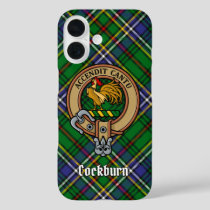 Clan Cockburn Crest over Tartan iPhone 16 Case