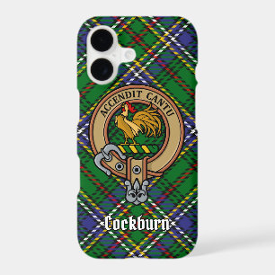 Clan Cockburn Crest over Tartan iPhone 17 Case