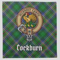 Clan Cockburn Crest over Tartan Cloth Napkin