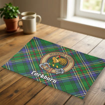 Clan Cockburn Crest over Tartan Cloth Placemat