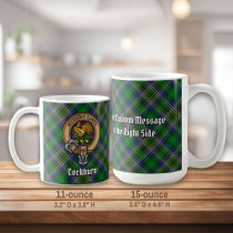Clan Cockburn Crest over Tartan Coffee Mug